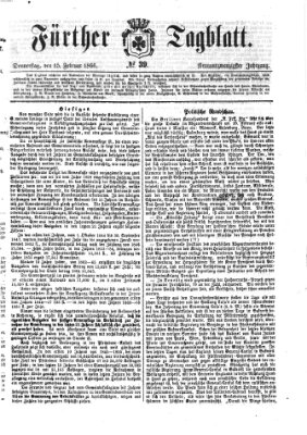 Fürther Tagblatt Donnerstag 15. Februar 1866