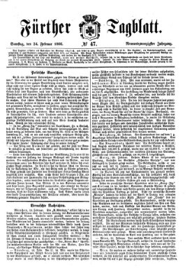 Fürther Tagblatt Samstag 24. Februar 1866