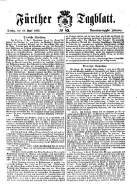 Fürther Tagblatt Dienstag 10. April 1866
