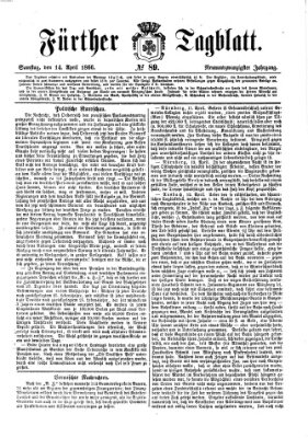 Fürther Tagblatt Samstag 14. April 1866