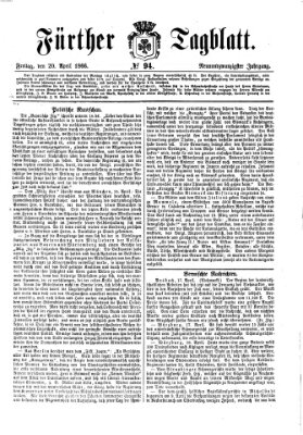 Fürther Tagblatt Freitag 20. April 1866