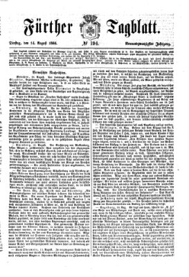Fürther Tagblatt Dienstag 14. August 1866