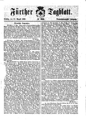 Fürther Tagblatt Dienstag 21. August 1866