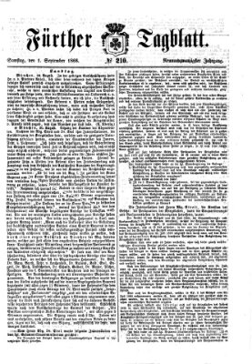 Fürther Tagblatt Samstag 1. September 1866