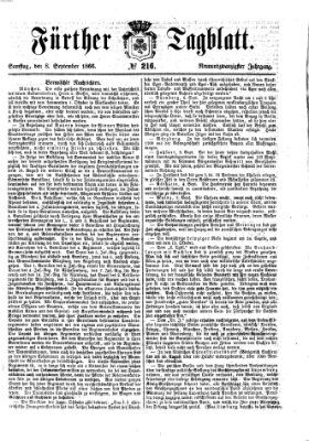 Fürther Tagblatt Samstag 8. September 1866