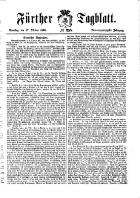 Fürther Tagblatt Samstag 27. Oktober 1866