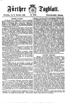 Fürther Tagblatt Donnerstag 22. November 1866