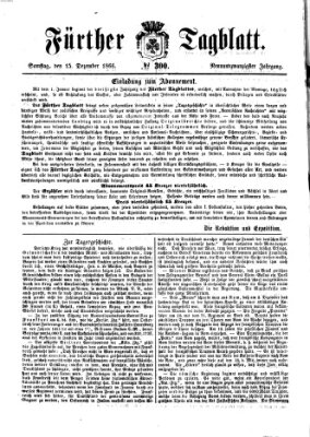 Fürther Tagblatt Samstag 15. Dezember 1866