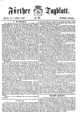 Fürther Tagblatt Freitag 1. Februar 1867
