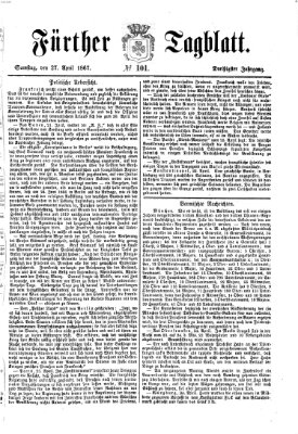Fürther Tagblatt Samstag 27. April 1867