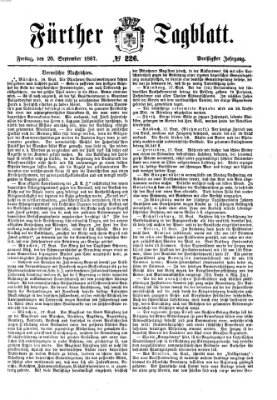 Fürther Tagblatt Freitag 20. September 1867