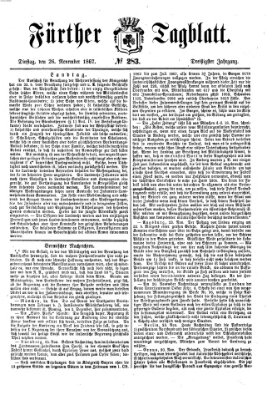 Fürther Tagblatt Dienstag 26. November 1867