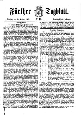 Fürther Tagblatt Samstag 15. Februar 1868