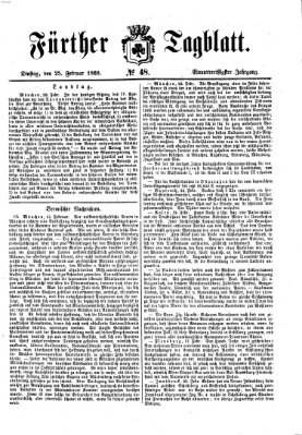 Fürther Tagblatt Dienstag 25. Februar 1868