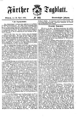 Fürther Tagblatt Mittwoch 29. April 1868