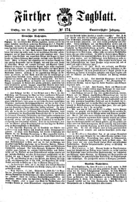 Fürther Tagblatt Dienstag 21. Juli 1868