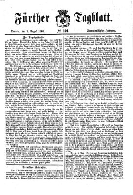 Fürther Tagblatt Sonntag 9. August 1868