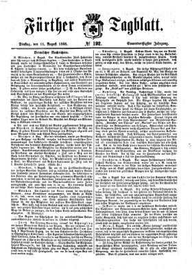 Fürther Tagblatt Dienstag 11. August 1868