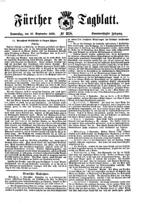 Fürther Tagblatt Donnerstag 10. September 1868