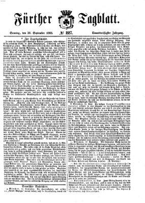 Fürther Tagblatt Sonntag 20. September 1868