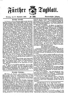 Fürther Tagblatt Sonntag 27. September 1868