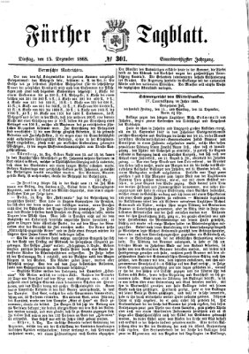 Fürther Tagblatt Dienstag 15. Dezember 1868