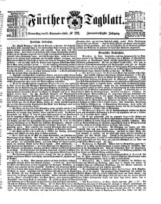 Fürther Tagblatt Donnerstag 23. September 1869