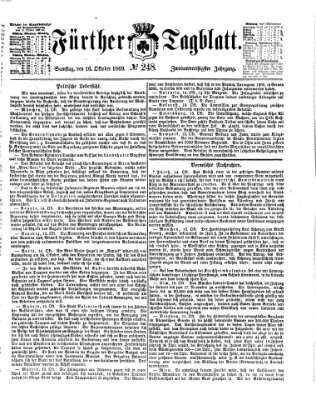 Fürther Tagblatt Samstag 16. Oktober 1869