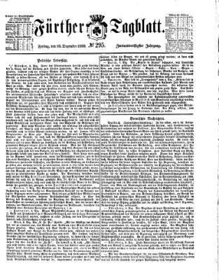 Fürther Tagblatt Freitag 10. Dezember 1869