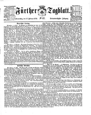 Fürther Tagblatt Donnerstag 17. Februar 1870