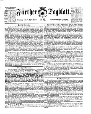Fürther Tagblatt Sonntag 17. April 1870