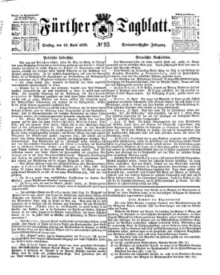Fürther Tagblatt Dienstag 19. April 1870