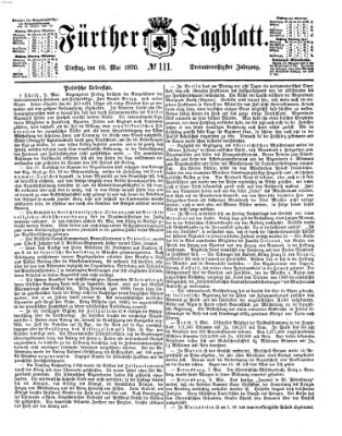Fürther Tagblatt Dienstag 10. Mai 1870