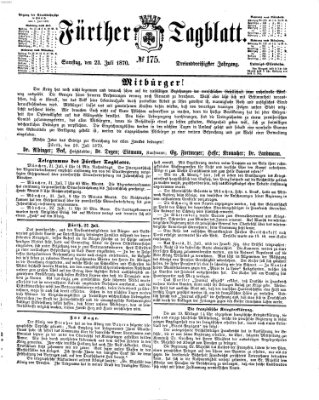 Fürther Tagblatt Samstag 23. Juli 1870