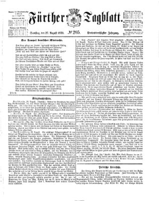 Fürther Tagblatt Samstag 27. August 1870