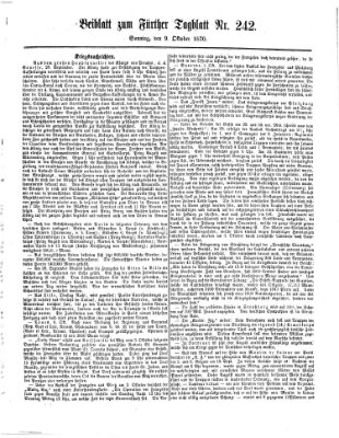 Fürther Tagblatt Sonntag 9. Oktober 1870
