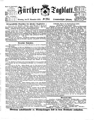 Fürther Tagblatt Sonntag 27. November 1870