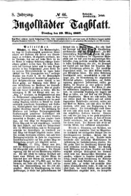Ingolstädter Tagblatt Dienstag 19. März 1867