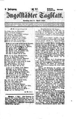 Ingolstädter Tagblatt Samstag 11. April 1868