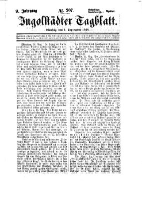 Ingolstädter Tagblatt Dienstag 1. September 1868