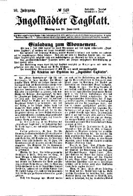 Ingolstädter Tagblatt Montag 28. Juni 1869