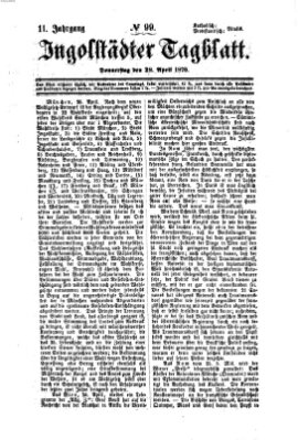 Ingolstädter Tagblatt Donnerstag 28. April 1870
