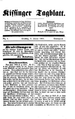 Kissinger Tagblatt Dienstag 5. Januar 1869