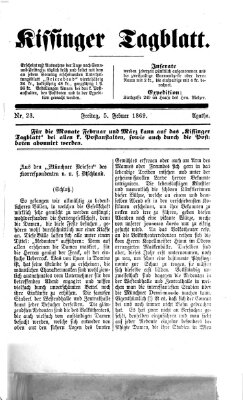 Kissinger Tagblatt Freitag 5. Februar 1869