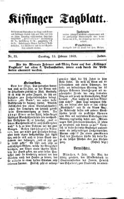 Kissinger Tagblatt Samstag 13. Februar 1869