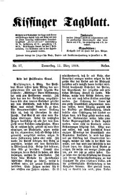 Kissinger Tagblatt Donnerstag 11. März 1869