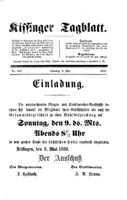 Kissinger Tagblatt Sonntag 9. Mai 1869