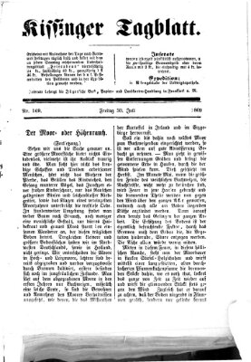 Kissinger Tagblatt Freitag 30. Juli 1869