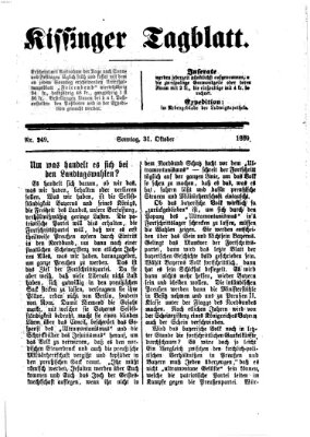 Kissinger Tagblatt Sonntag 31. Oktober 1869