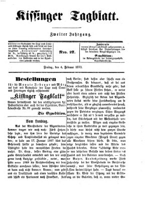 Kissinger Tagblatt Freitag 4. Februar 1870